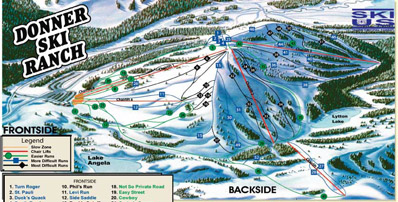 Trail Map - Donner Ski Ranch, Lake Tahoe, California